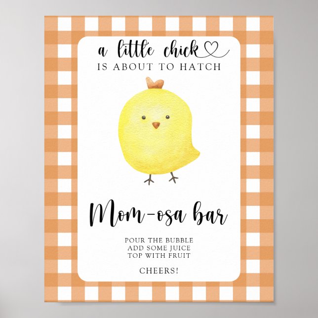 Poster Chá de bebê de frango - Bar Momosa (Frente)