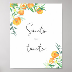 Poster Chá de bebê de laranjas doces e guloseimas