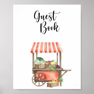Poster Chá de bebê de legumes - livro de visitas