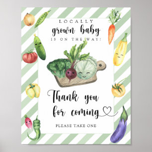 Poster chá de bebê de legumes - Obrigado por vir