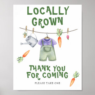 Poster chá de bebê de legumes - Obrigado por vir