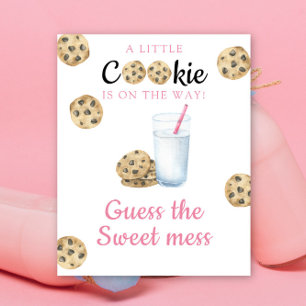 Poster Chá de bebê de leite & biscoitos Adivinhe a bagunç