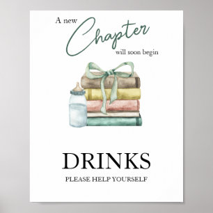 Poster Chá de bebê de livro de histórias de capítulo de a