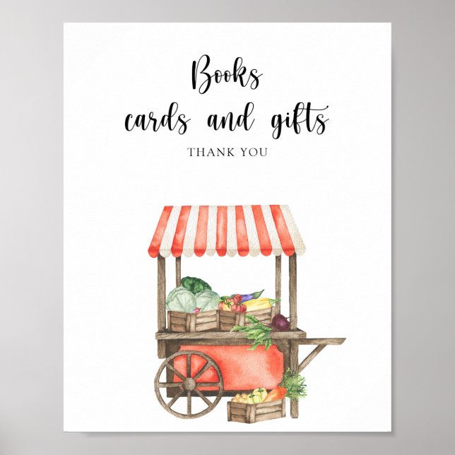 Poster Chá de bebê de mercado - livros cartões e presente (Frente)