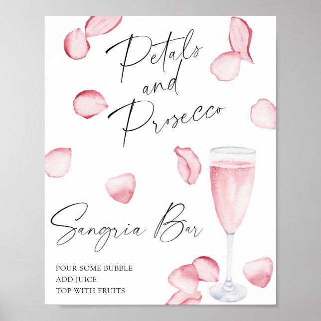 Poster Chá de bebé de noiva com prosecco rosado - bar de  (Frente)