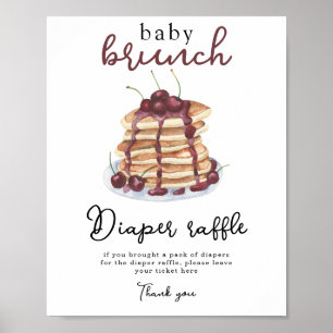 Poster Chá de bebê de panquecas Rifas de fraldas