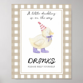 Poster Chá de bebê de pato - Bebidas sirvam-se