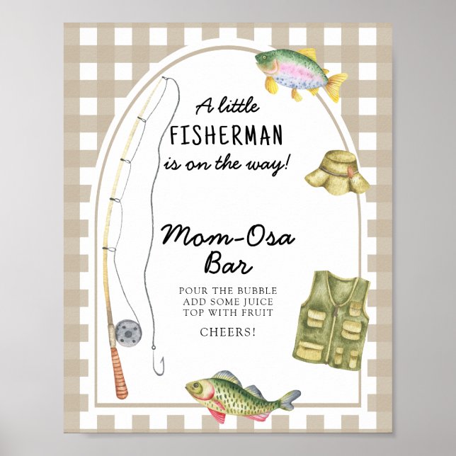 Poster Chá de bebê de pesca - bar Momosa (Frente)