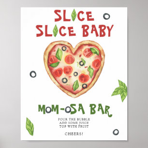 Poster Chá de bebê de pizza - Bar Momosa