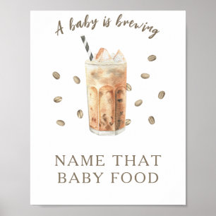 Poster Chá de bebê de preparo de café Jogo de comida para