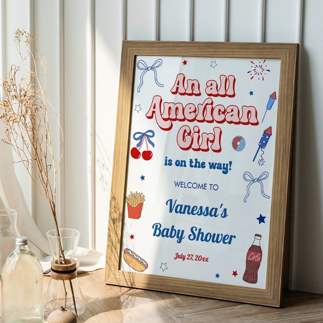 Poster Chá de Bebê de uma Garotinha Americana (Criador carregado)