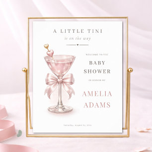 Poster Chá de Bebê de Uma Menina Rosa Tini One Bem-vindo