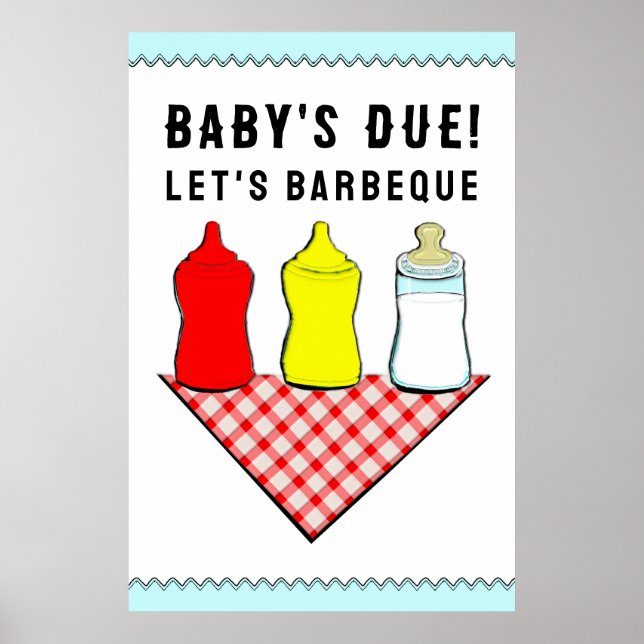 Poster Chá de Bebê de Verão BBQ (Frente)