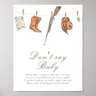 Poster Chá de bebê do caçador - Não diga bebê