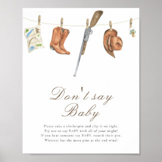 Poster Chá de bebê do caçador - Não diga bebê