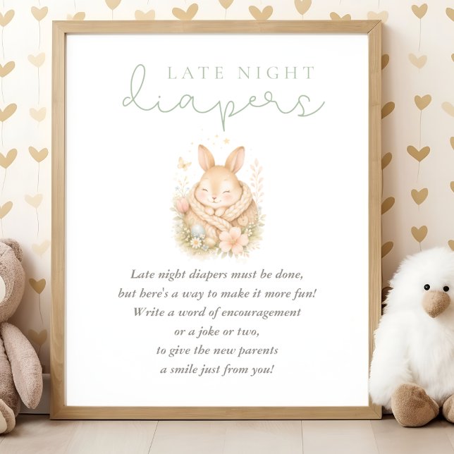 Poster Chá de Bebê do Coelhinho Fofo Fraldas para Tarde d (Criador carregado)