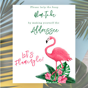 Poster Chá de bebê do Flamingo para a futura mamãe