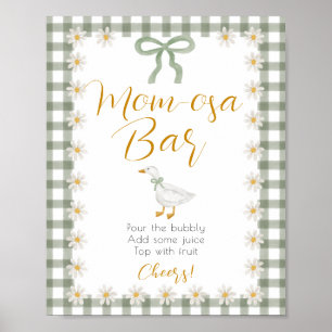 Poster Chá de Bebê do Ganso Bobalhão com Xadrez Verde Mim