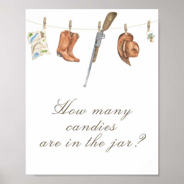 Poster Chá de bebê do Hunter - adivinhe quantos doces há  (Frente)