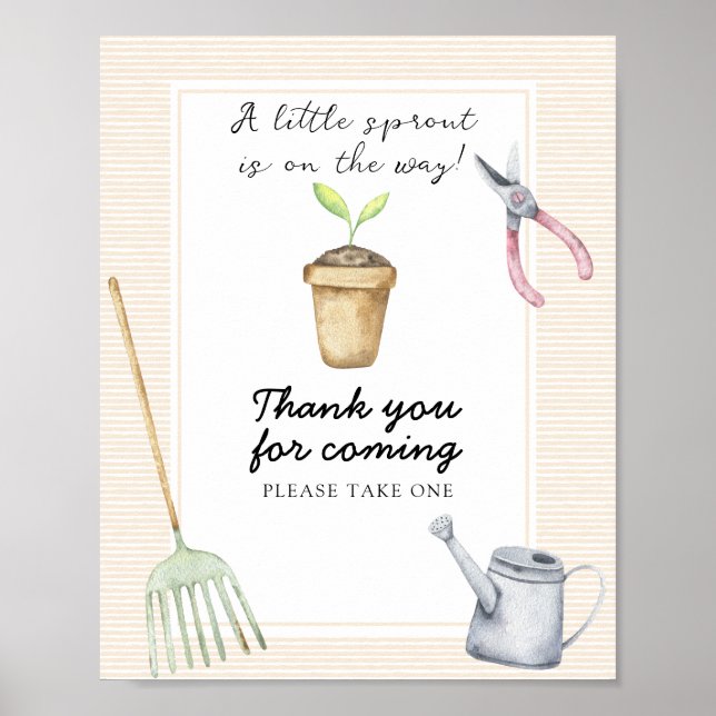 Poster Chá de bebê do Sprout - Obrigado por vir (Frente)