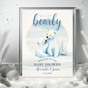 Poster Chá de Bebê do Ursinho Polar - Bem-vindo Menino