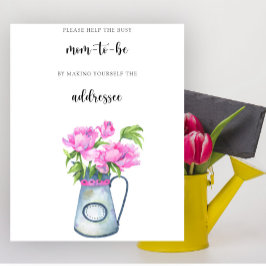 Poster Chá de bebê em aquarela - Ajude a futura mamãe ocu