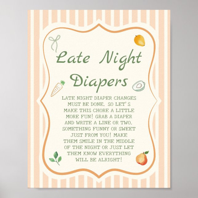 Poster Chá de Bebê Farmers Market Jogo de Fraldas Late Ni (Frente)