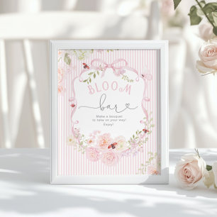 Poster Chá de Bebê Floral Bloom Bar Love Bug