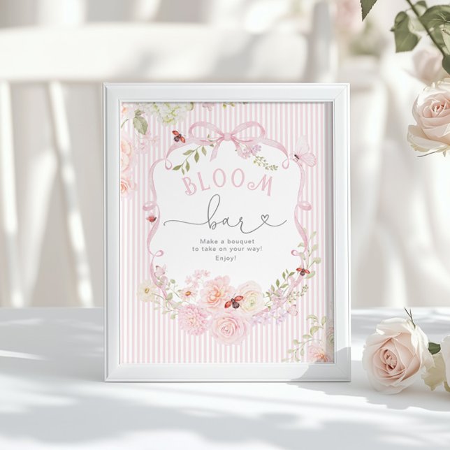 Poster Chá de Bebê Floral Bloom Bar Love Bug (Criador carregado)