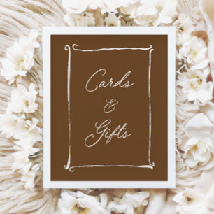 Poster Chá de Bebê Ivory & Brown Vintage Cartões e Presen
