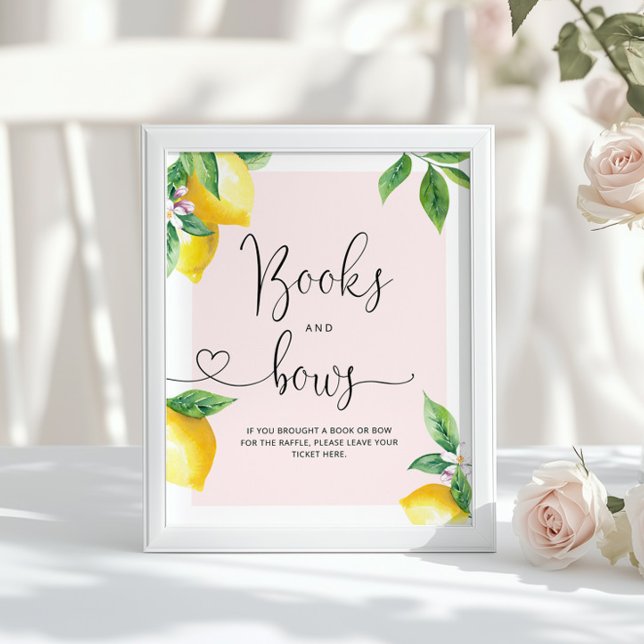 Poster Chá de Bebê Lemon Books and Bows (Criador carregado)