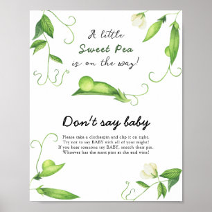 Poster Chá de Bebê Little Pea - Não diga bebê