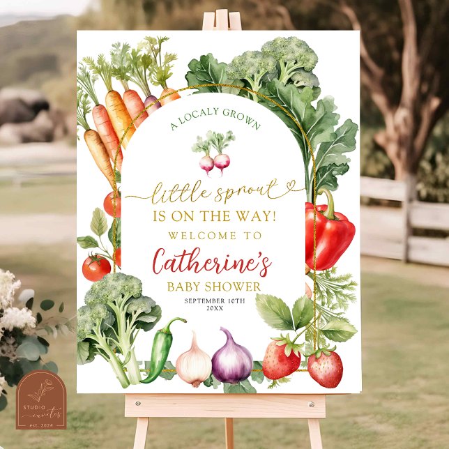 Poster Chá de Bebê Little Sprout Farmers Market (Criador carregado)