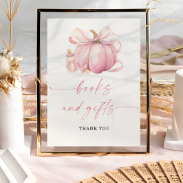 Poster Chá de Bebê Livros e Presentes Pequena Abóbora Ros