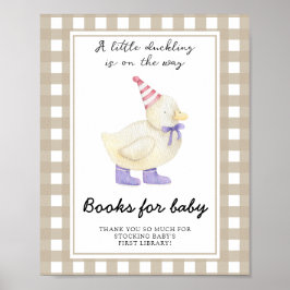 Poster Chá de bebê Lucky Duck - livros para o bebê