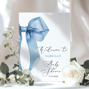 Poster Chá de Bebê Menino Arco Azul Bem-vindo