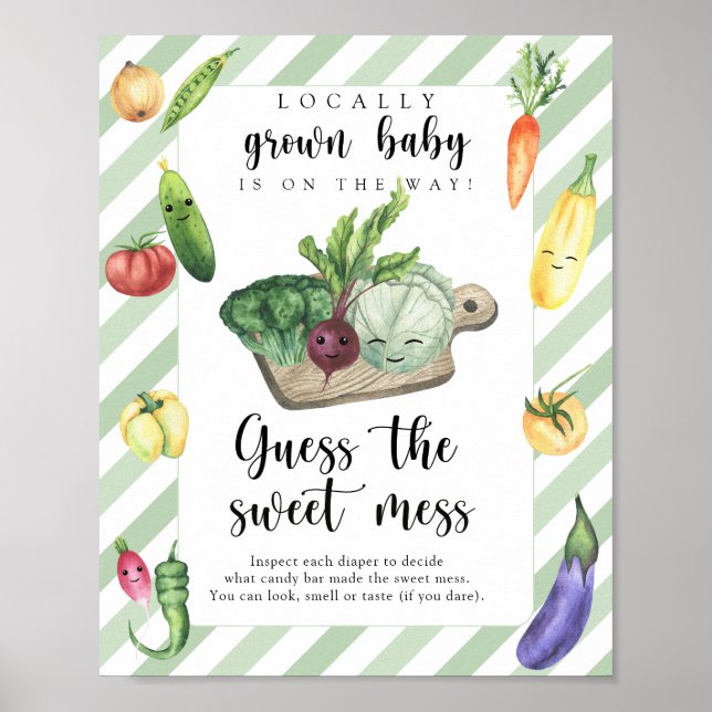 Poster chá de bebê no mercado de agricultores - doce bagu (Frente)