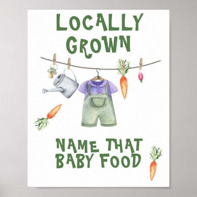Poster chá de bebê no mercado de agricultores - nome aque (Frente)