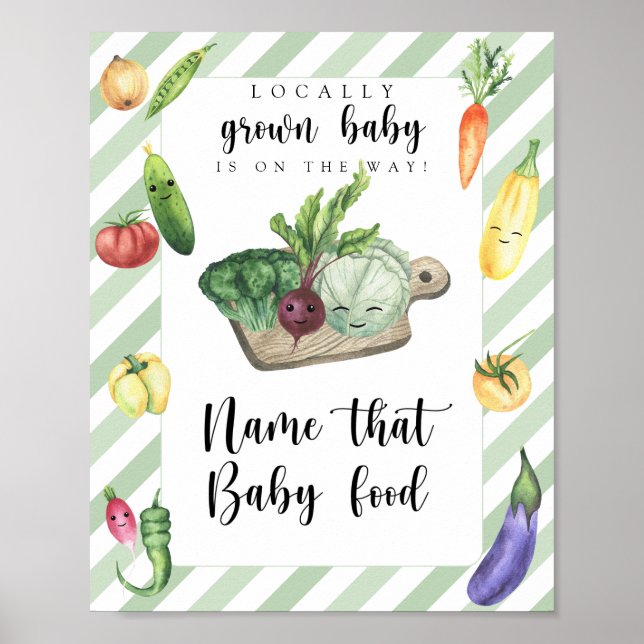Poster chá de bebê no mercado de agricultores - nome aque (Frente)