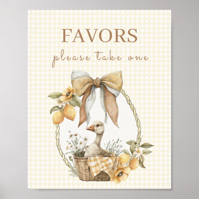 Poster Chá de Bebê Pato Tolo Favor de Limão Sinal (Frente)