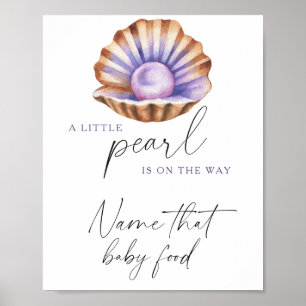 Poster chá de bebê pérola pequena - nome aquela comida de