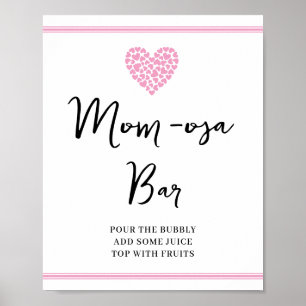 Poster Chá de Bebê Pink Heart Mom-osa-bar