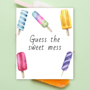 Poster Chá de bebê Popsicle - adivinhe a bagunça doce