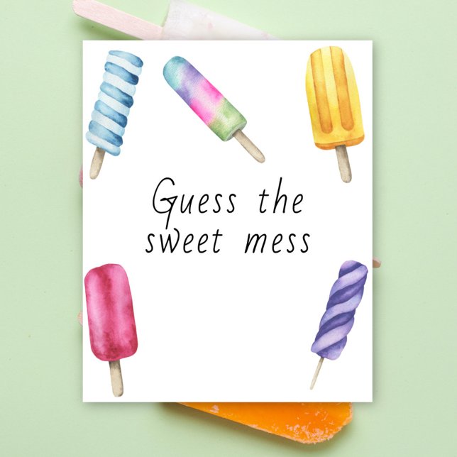 Poster Chá de bebê Popsicle - adivinhe a bagunça doce (Criador carregado)