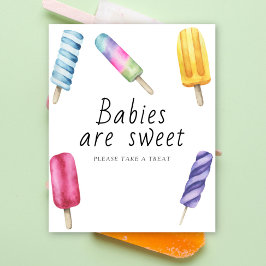 Poster Chá de bebê Popsicle - bebês são doces