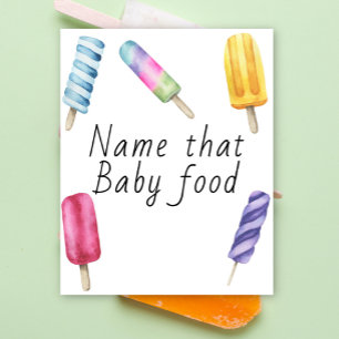 Poster Chá de bebê Popsicle - dê nome à comida de bebê