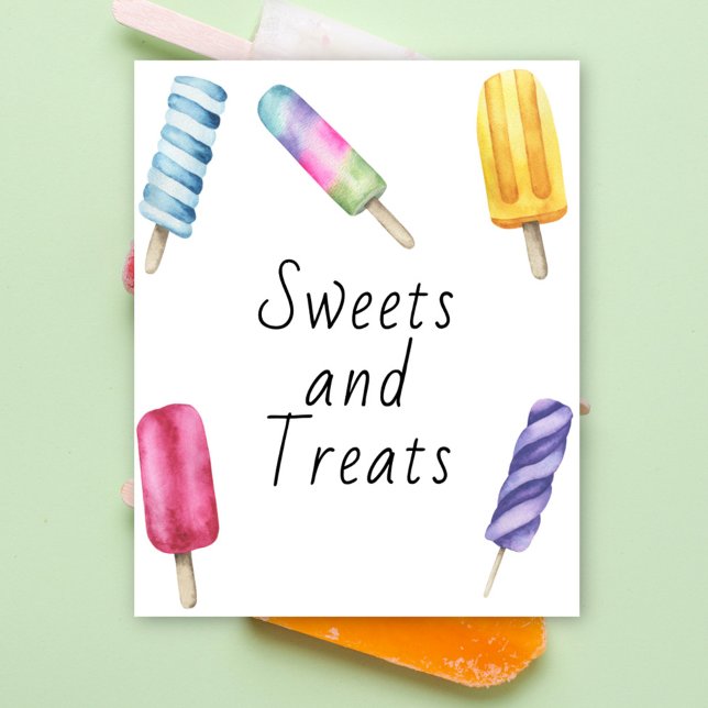 Poster Chá de bebê Popsicle - doces e guloseimas (Criador carregado)