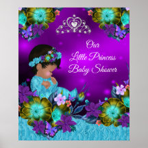 Chá de Bebê Princesa Azul Turquesa Roxo Menina 2