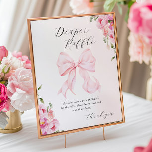 Poster Chá de Bebê Rosa em Flor