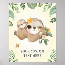 Chá de Bebê Sloths Bebê e Mamãe Decoração de Berçá